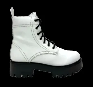 Alice White Heeled Combat Boot