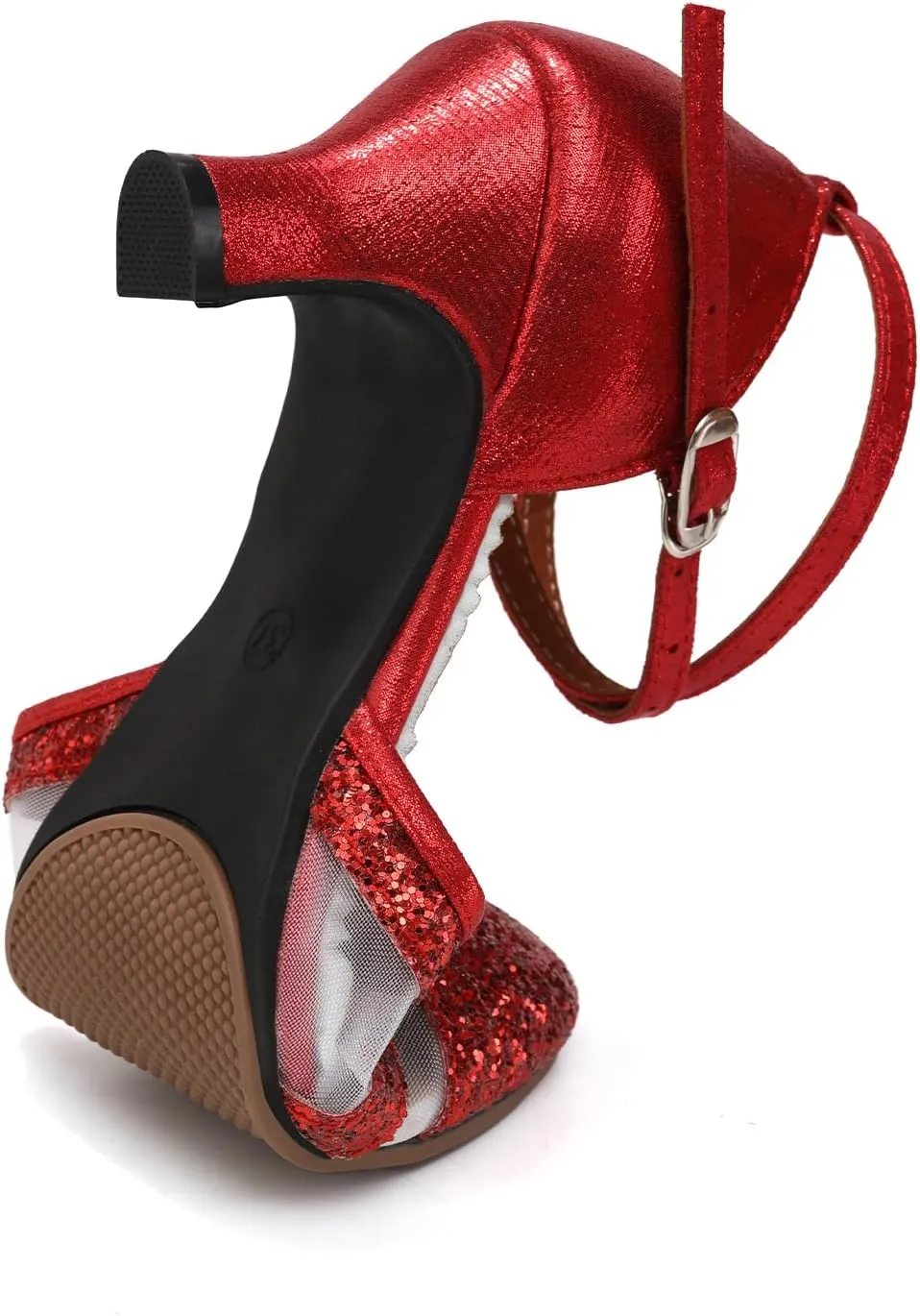 AOQUNFS Women's Latin Dance Shoes Closed Toe Sequin Ballroom Performance Party Dance Shoes,122