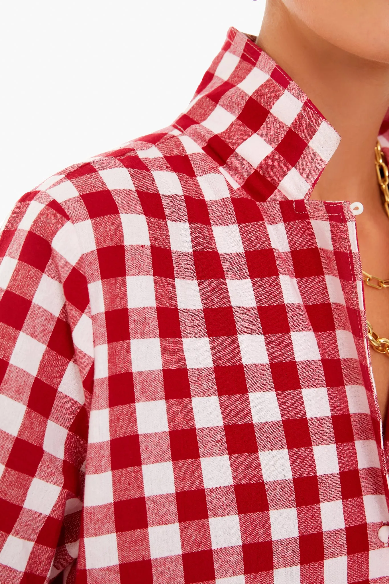 Apple Red Gingham Scarlett Button Down