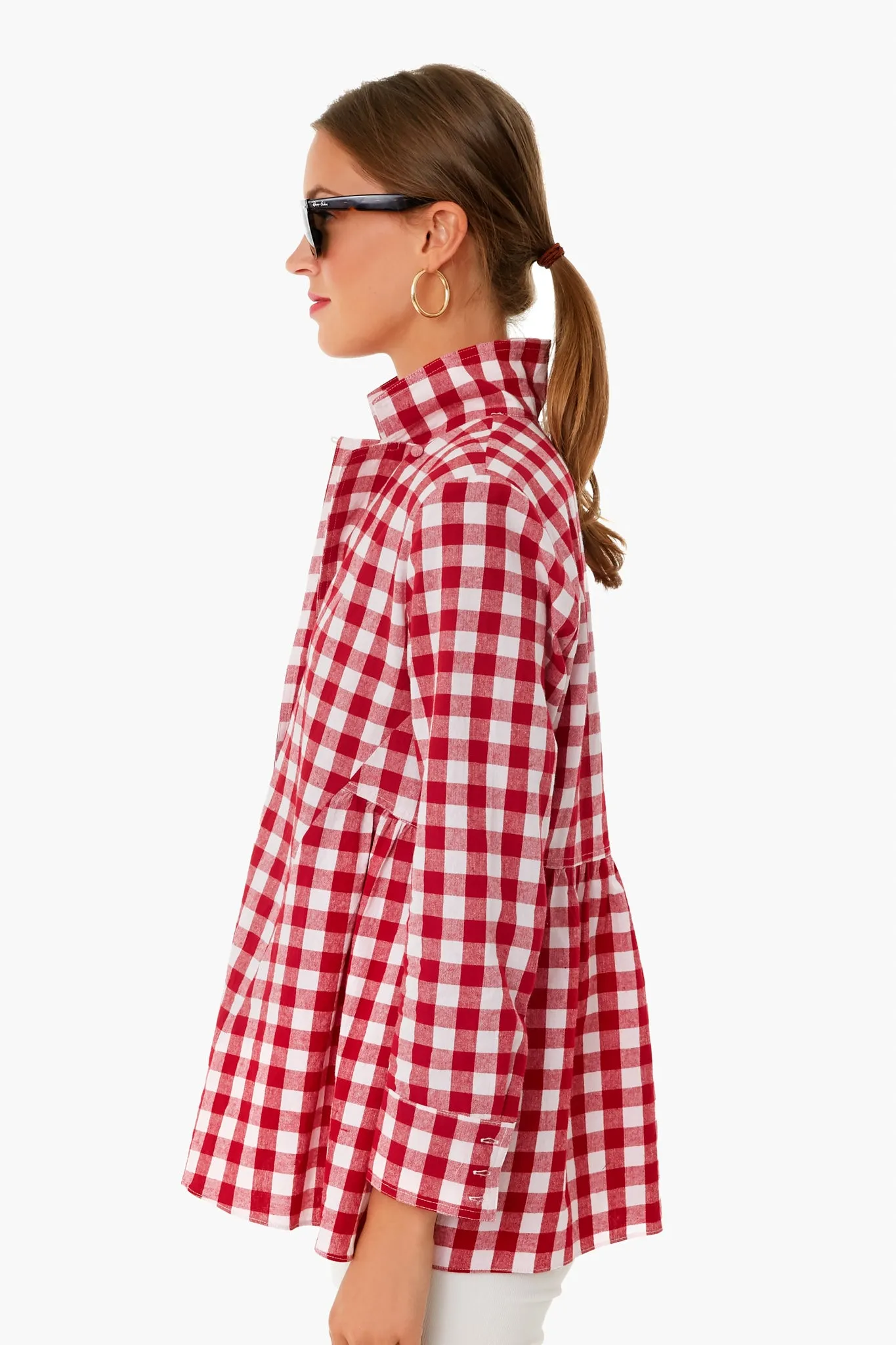 Apple Red Gingham Scarlett Button Down