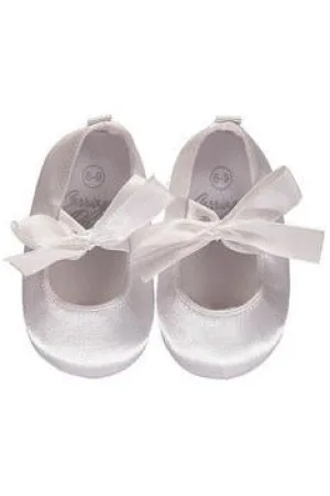 Baby Girls Baptism Shoes with Satin Bow