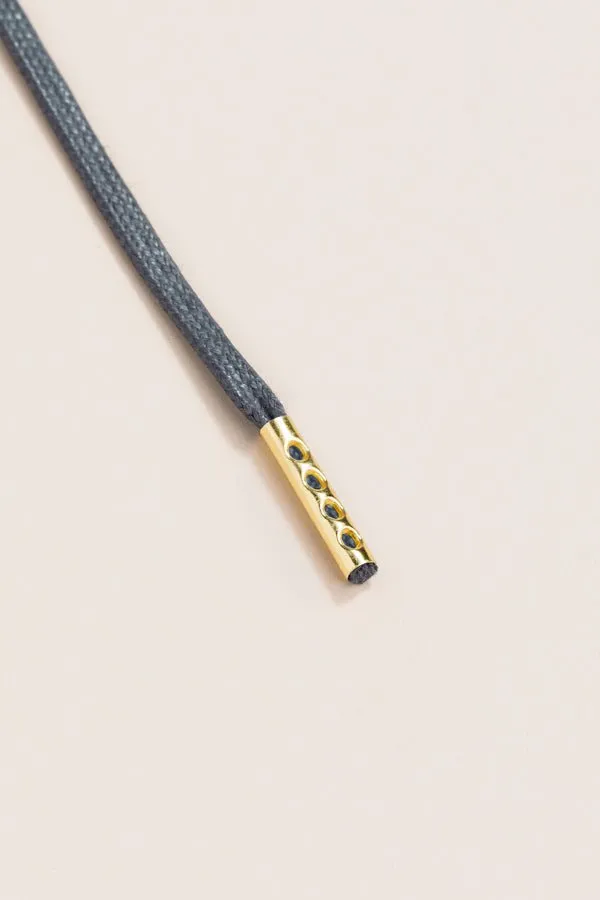 Charcoal | 4 mm Round Waxed Shoelaces