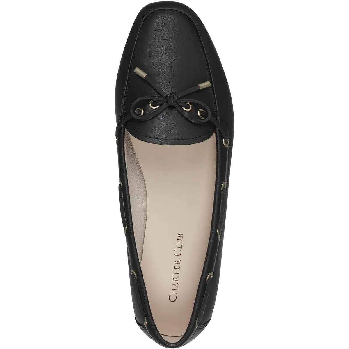 Charter Club Womens Davinaa Faux Leather Slip-On Moccasins