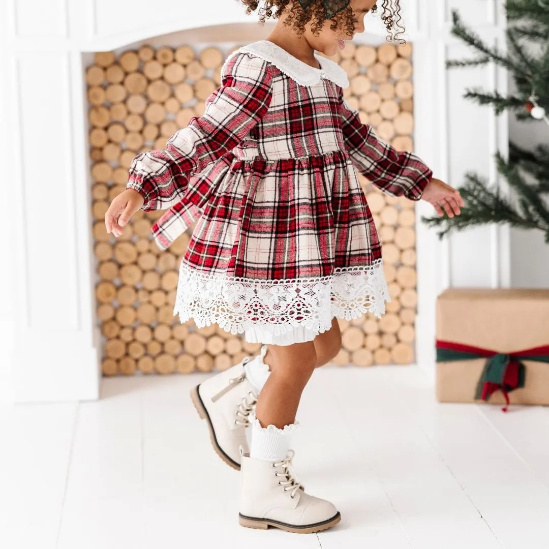 Cream Faux Leather Boots