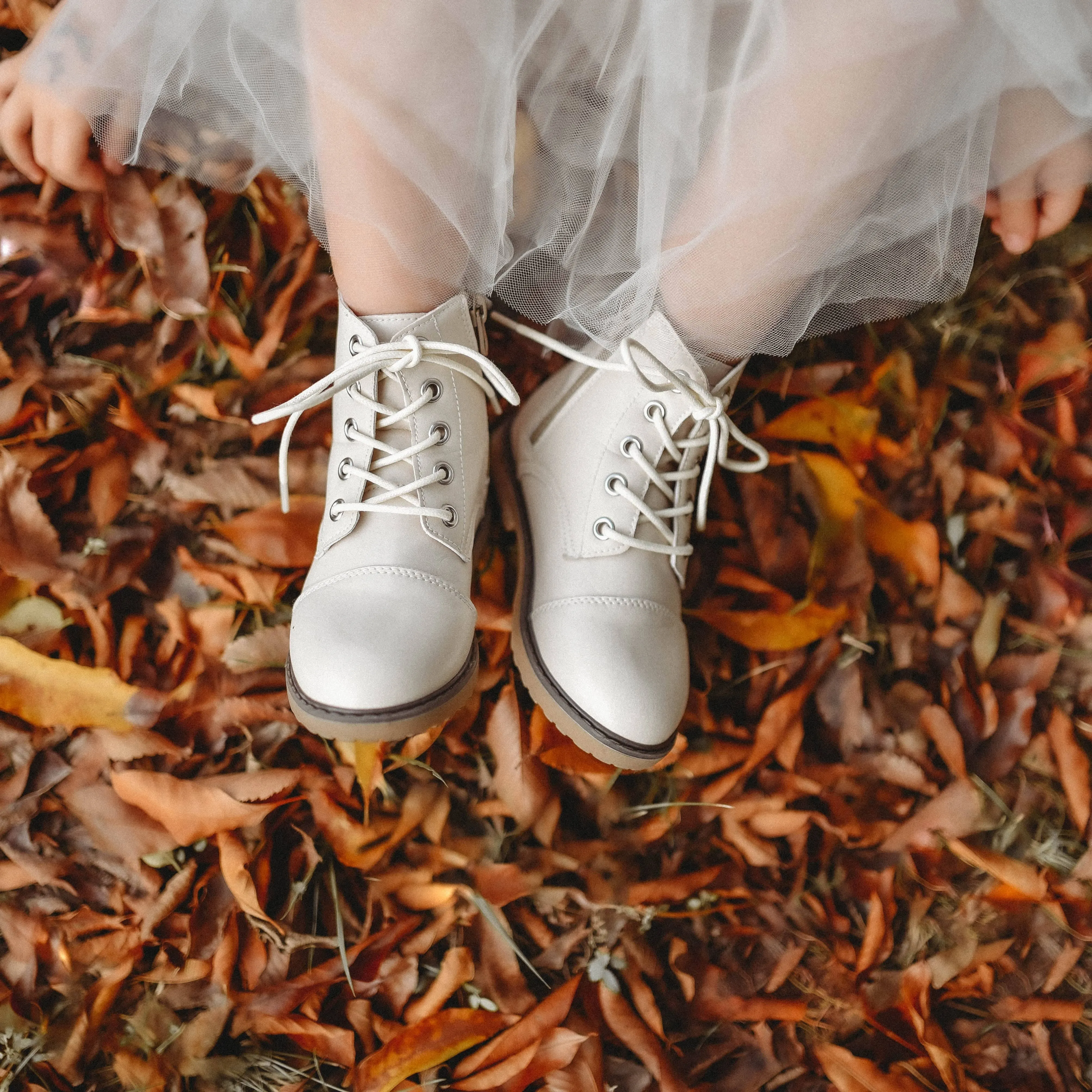 Cream Faux Leather Boots