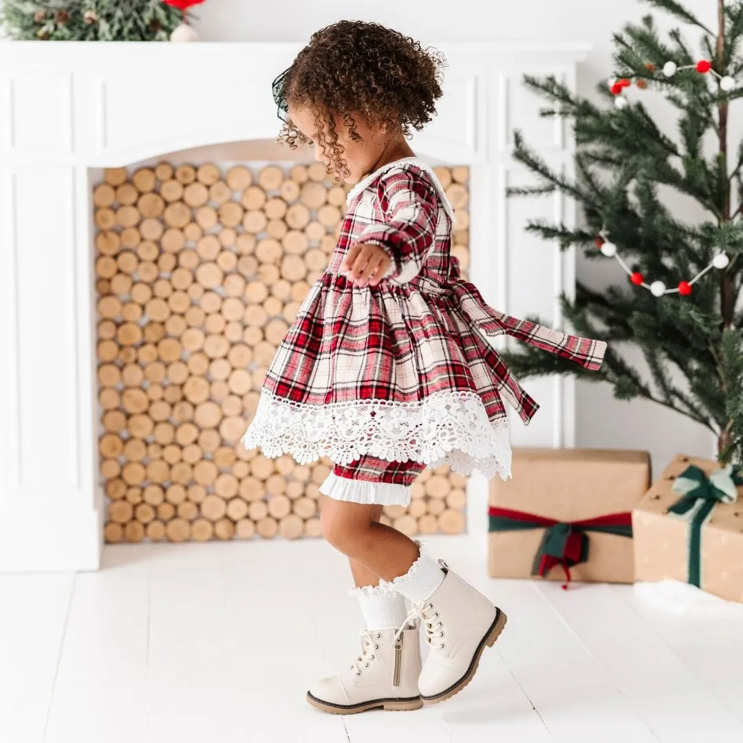 Cream Faux Leather Boots