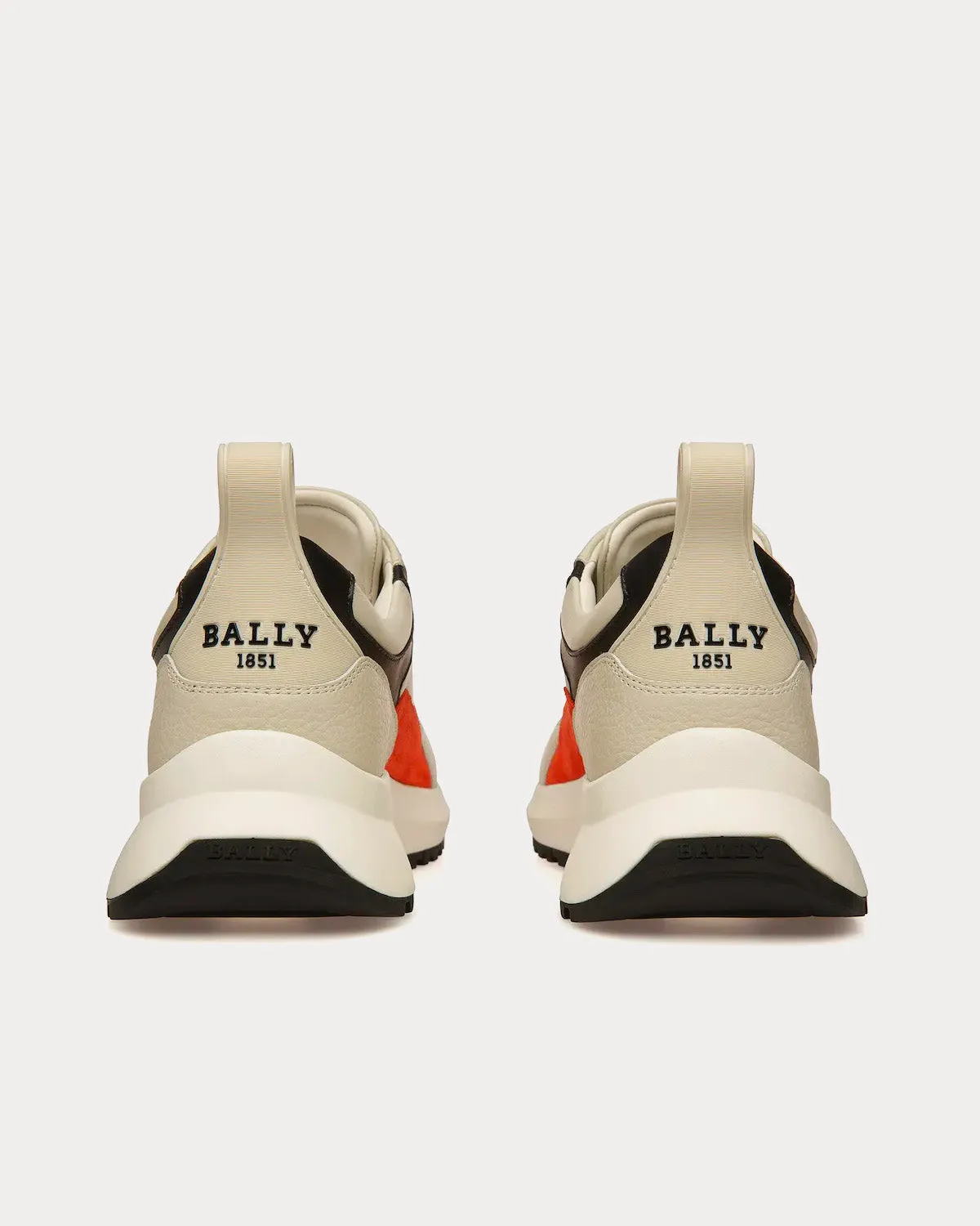 Dave Leather & Fabric Dusty White / Orange Low Top Sneakers