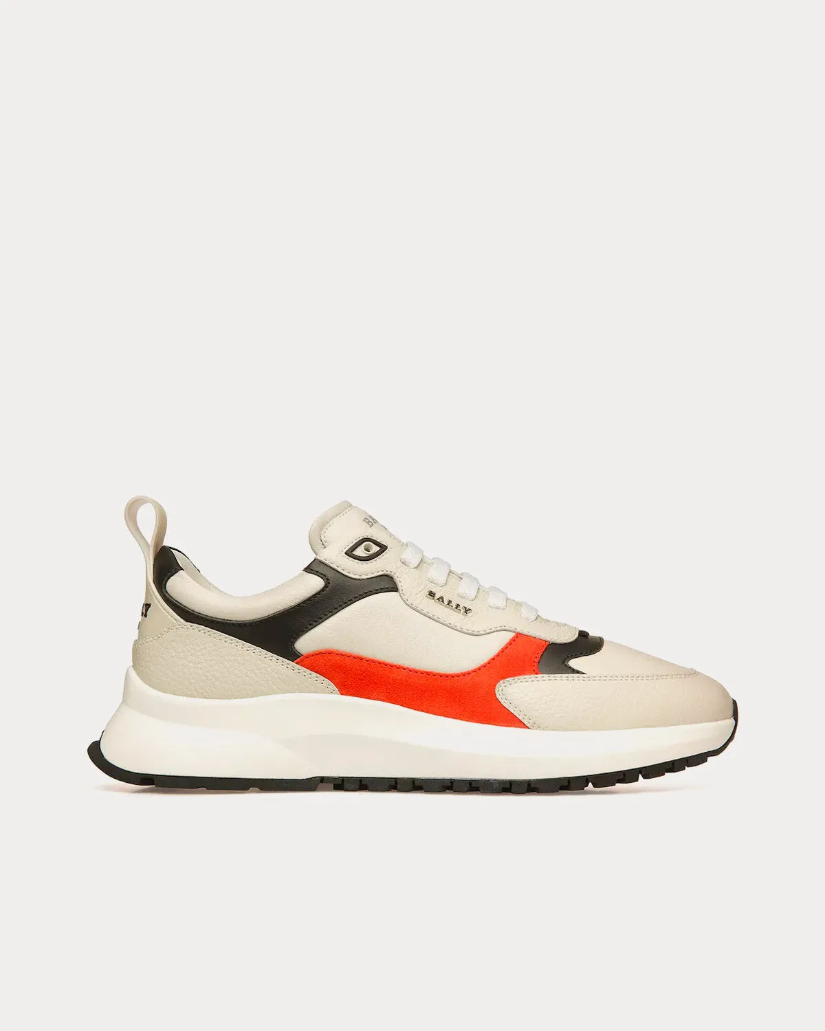 Dave Leather & Fabric Dusty White / Orange Low Top Sneakers