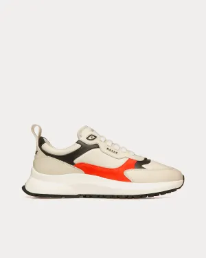 Dave Leather & Fabric Dusty White / Orange Low Top Sneakers