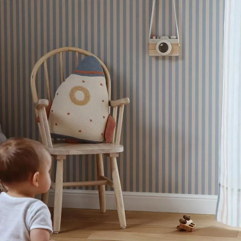 Dekornik Behang Simple Vintage Stripes Beige Blue
