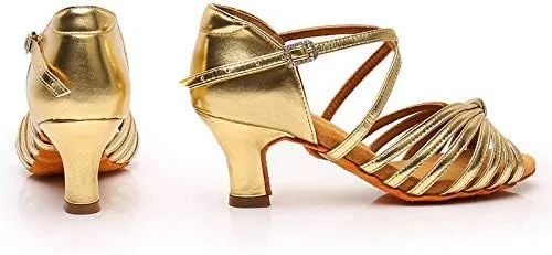 DKZSYIM Women's Latin Dance Shoes Ballroom Performance Shoes,Model NU-WZJ-CL