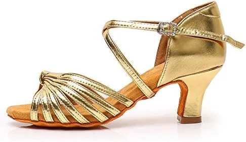 DKZSYIM Women's Latin Dance Shoes Ballroom Performance Shoes,Model NU-WZJ-CL