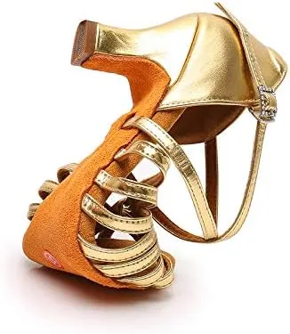 DKZSYIM Women's Latin Dance Shoes Ballroom Performance Shoes,Model NU-WZJ-CL