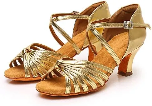 DKZSYIM Women's Latin Dance Shoes Ballroom Performance Shoes,Model NU-WZJ-CL