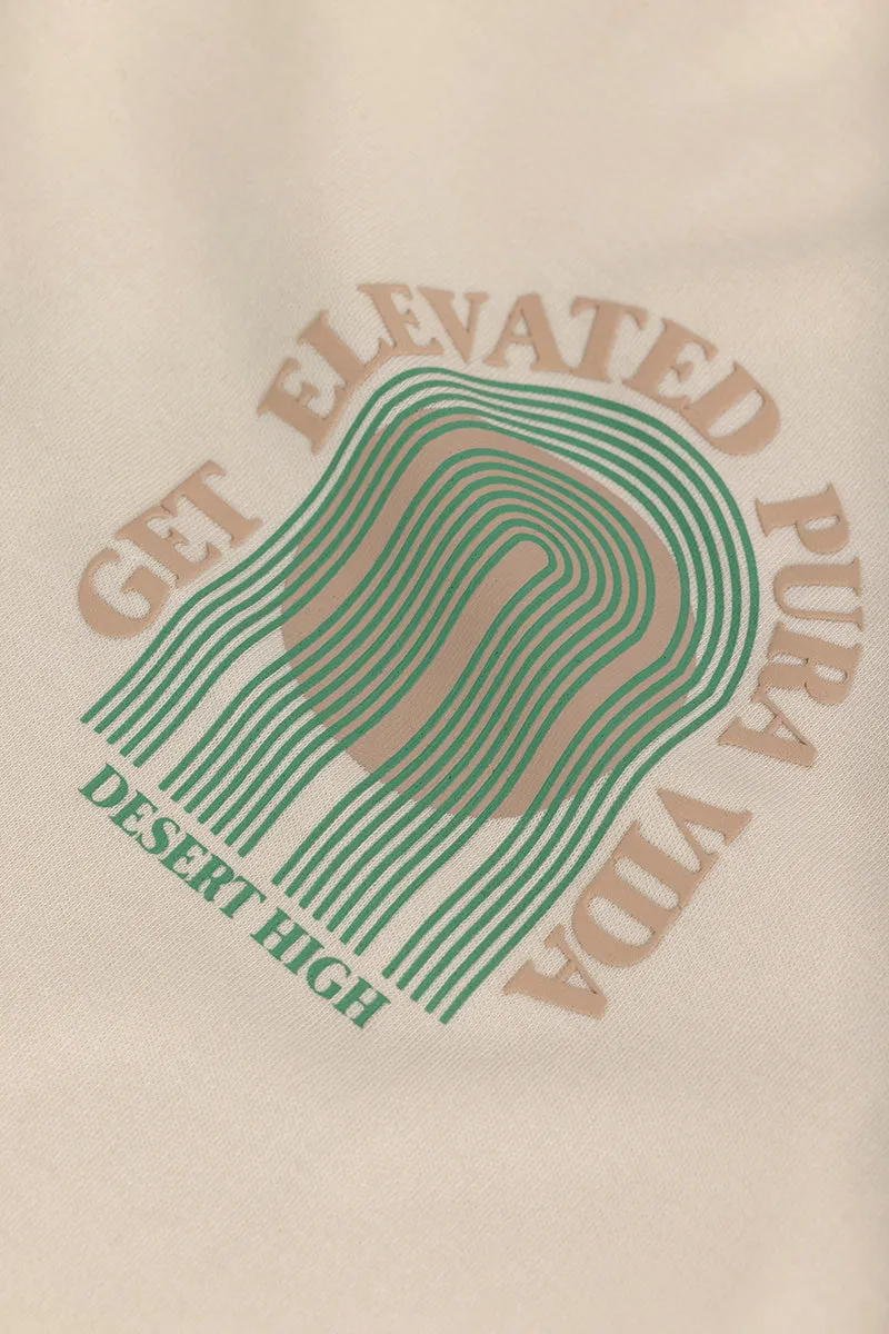 Get Elevated Cream Oversized T-Shirt