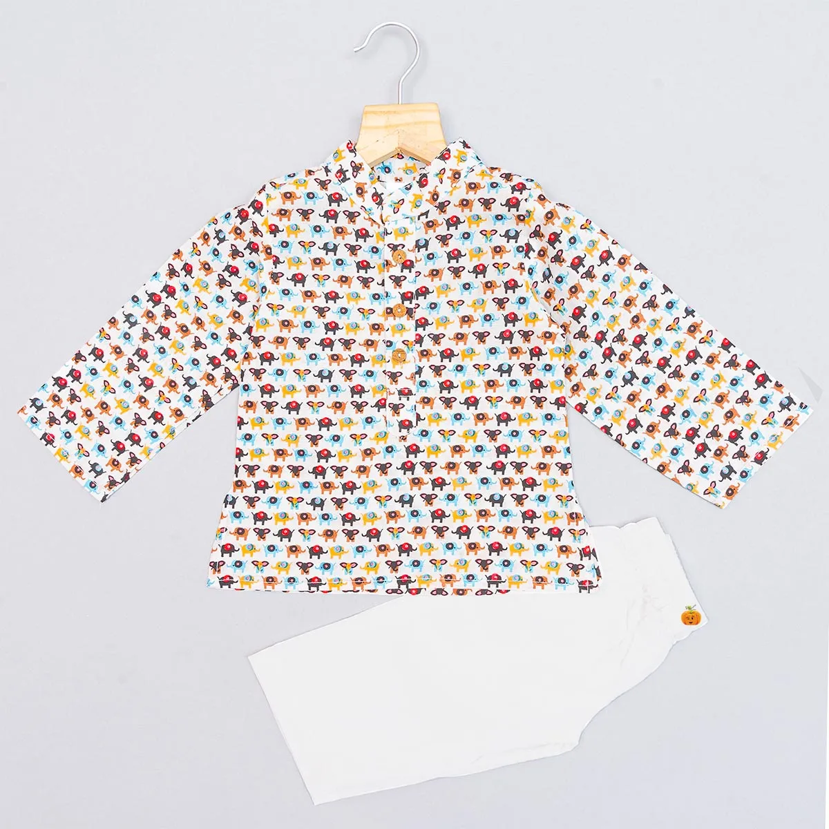 Hand Block Cotton Kurta Pajama for Boys