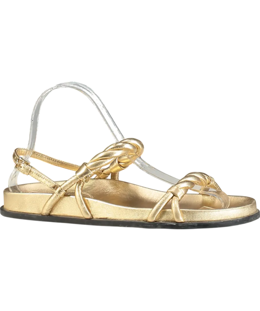 Jimmy Choo Diosa Gold leather Flat Sandals In Gold UK 4 EU 37 