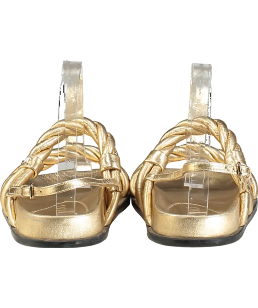 Jimmy Choo Diosa Gold leather Flat Sandals In Gold UK 4 EU 37 