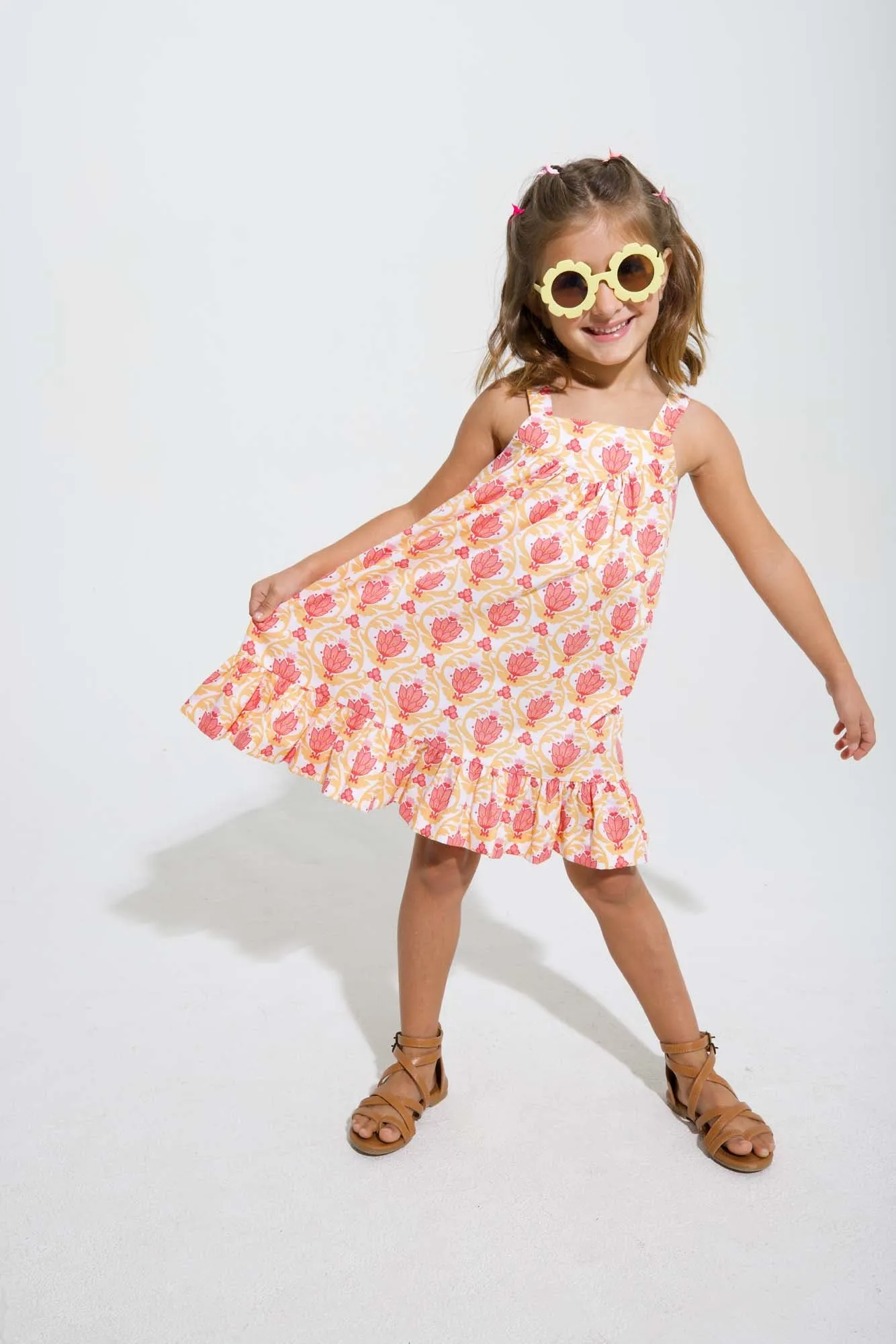 KK Dress - Coral Lotus Blossom