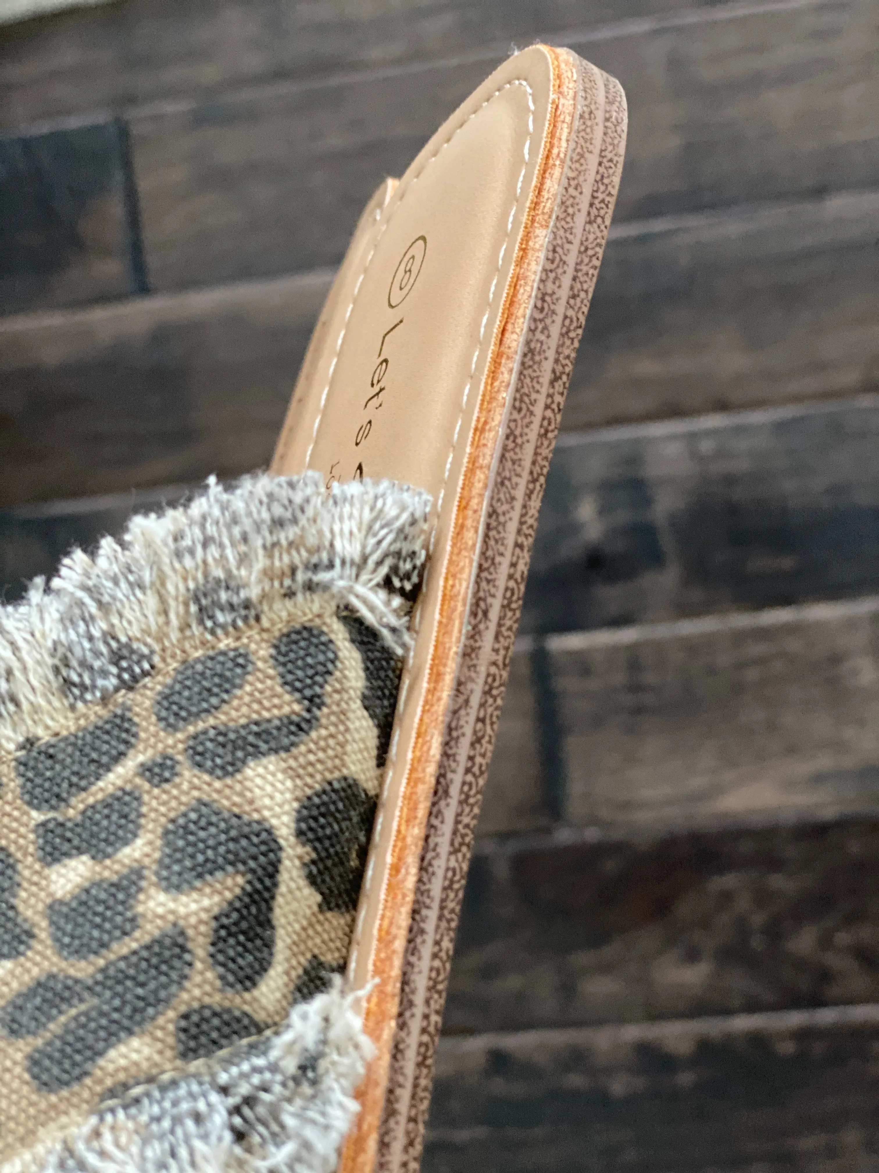 Leopard fringe sandals
