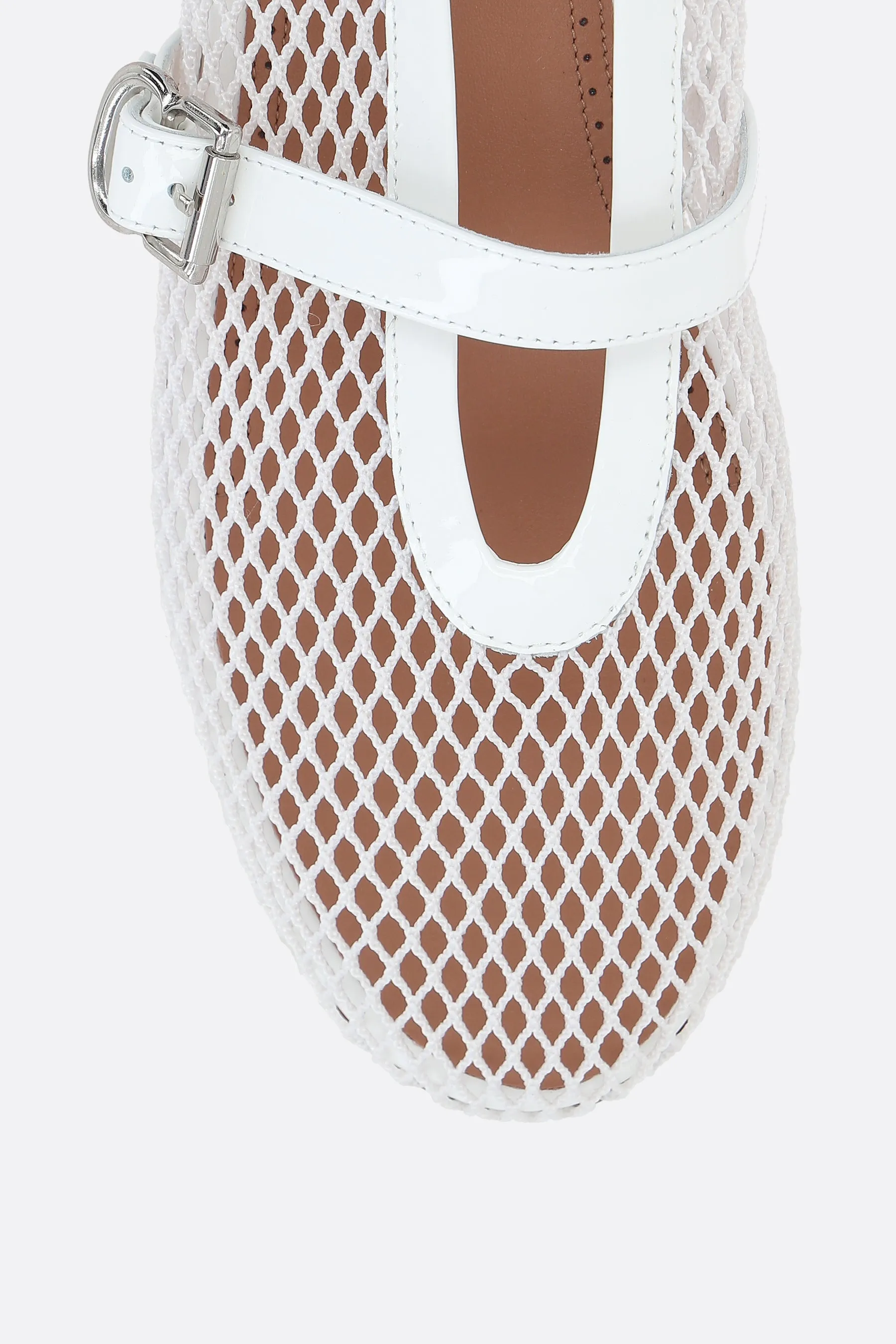 Mesh Patent Leather Ballerinas