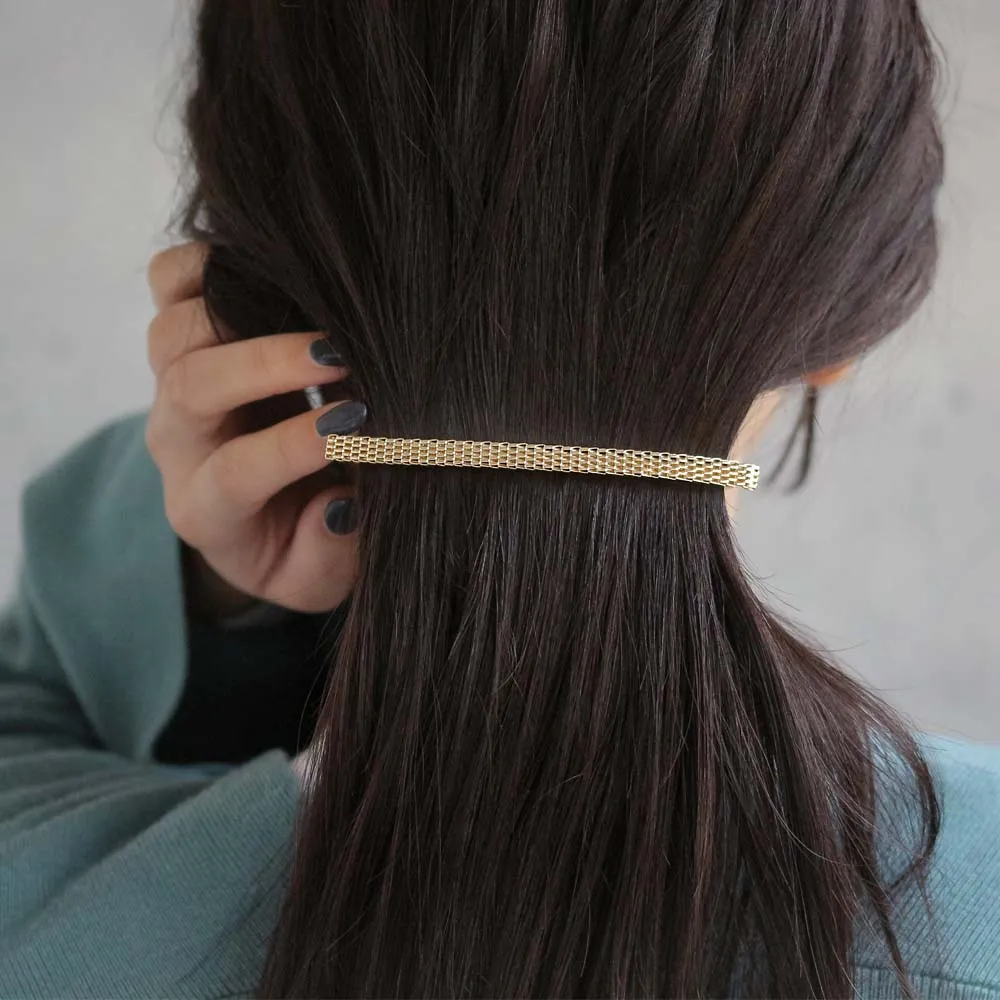 Mesh Rectangle Slim Barrette