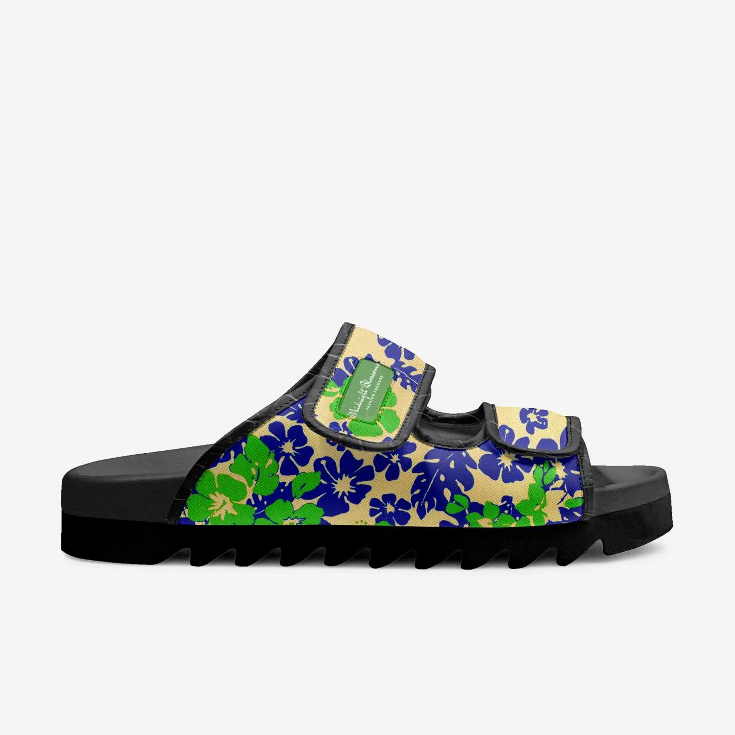 Midnight Blossoms Luxury Sandal – Italian Double Stripe Limited Edition