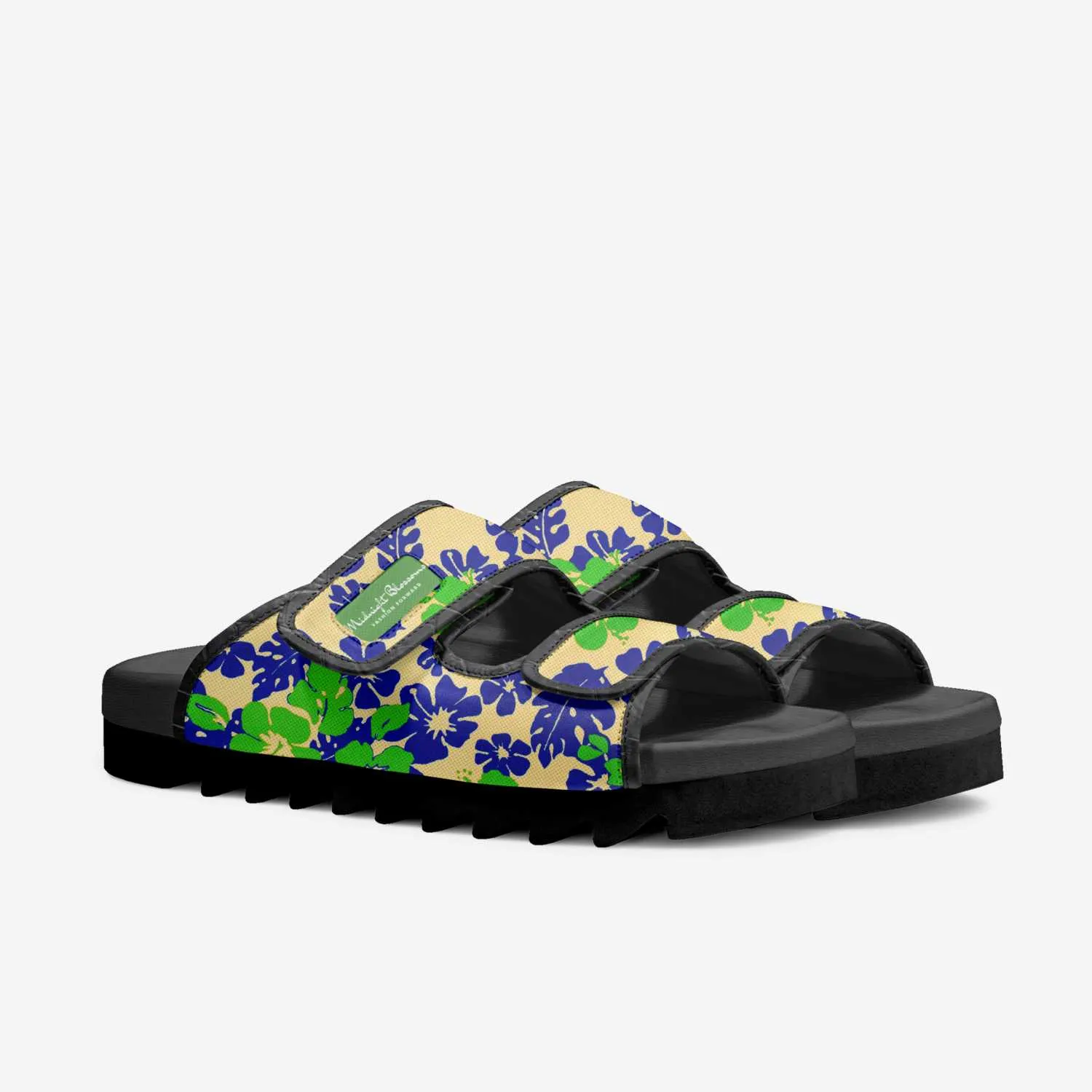 Midnight Blossoms Luxury Sandal – Italian Double Stripe Limited Edition