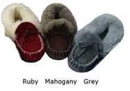 NZ Sheepskin Moccasins with Sheepskin Collar