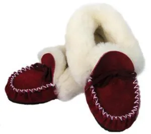 NZ Sheepskin Moccasins with Sheepskin Collar