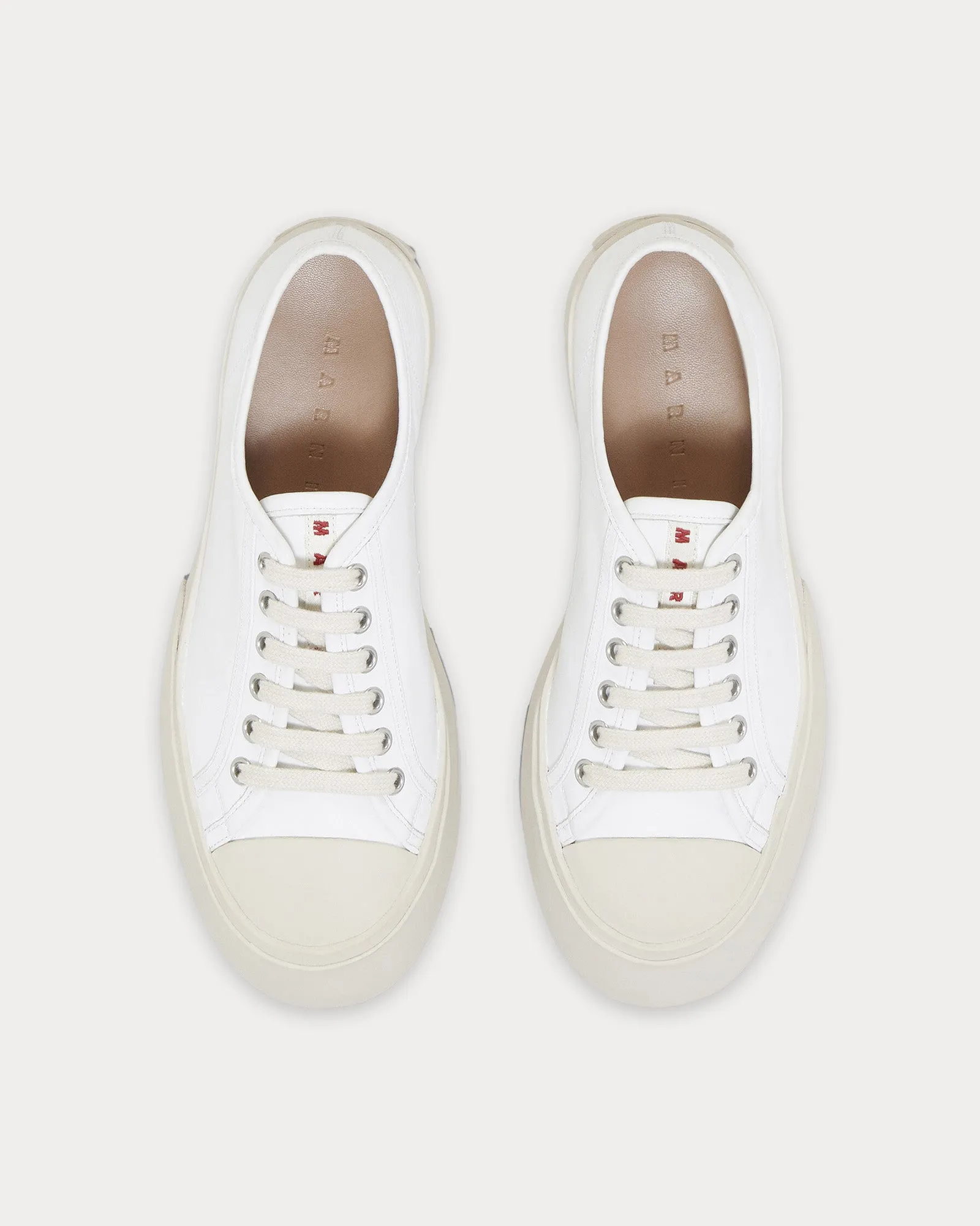 Pablo Nappa Leather White Low Top Sneakers