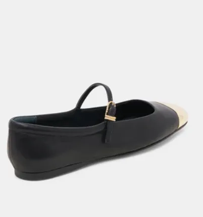 Reyes Toe Cap Black Leather