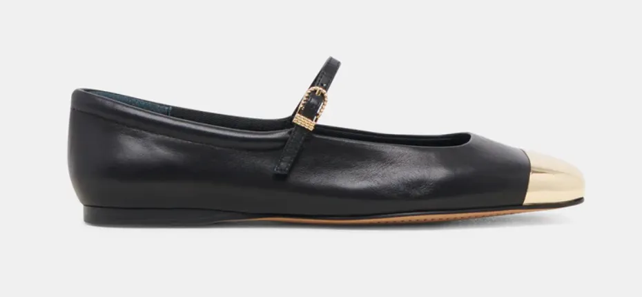 Reyes Toe Cap Black Leather
