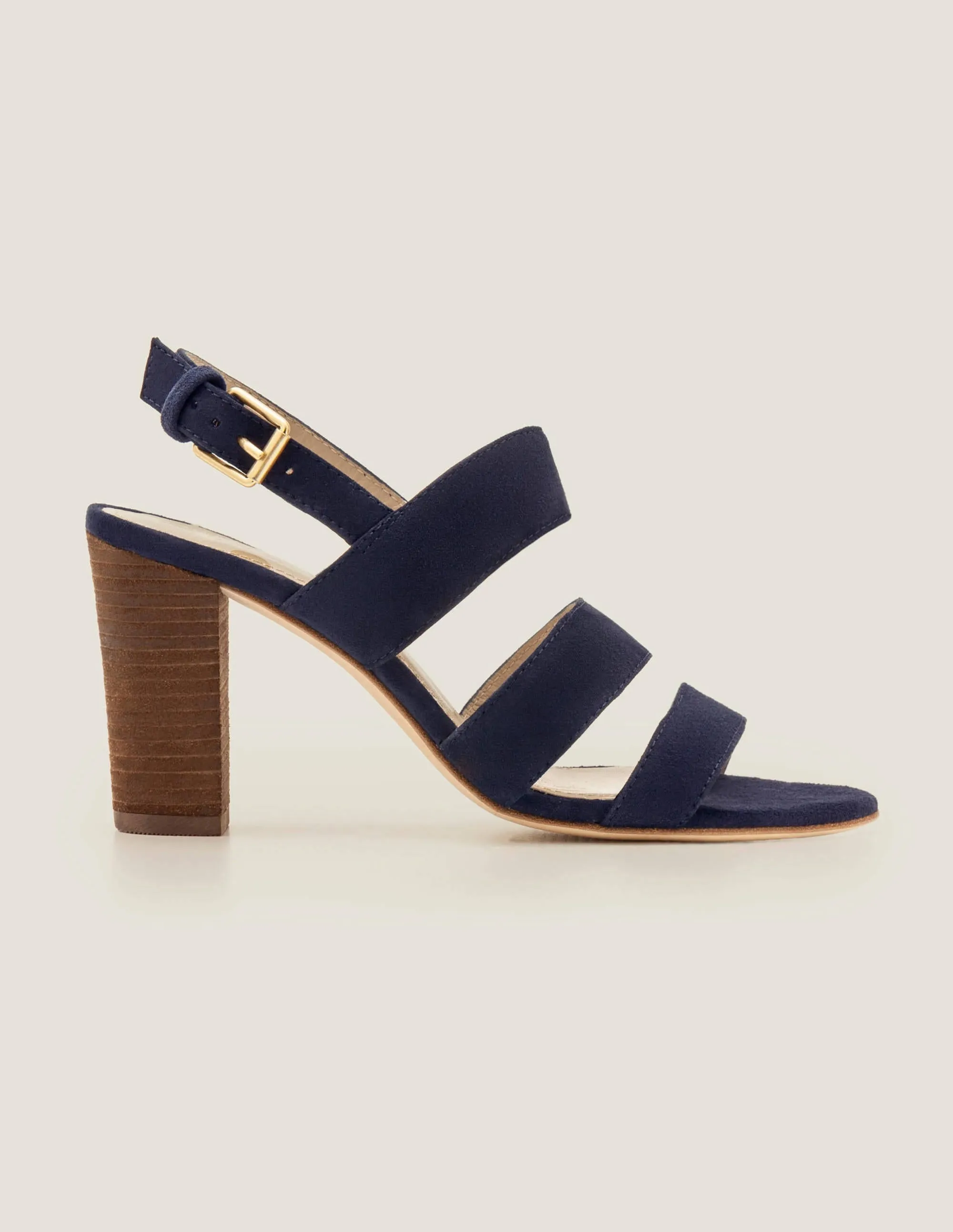 Samantha Heeled Sandals-Navy
