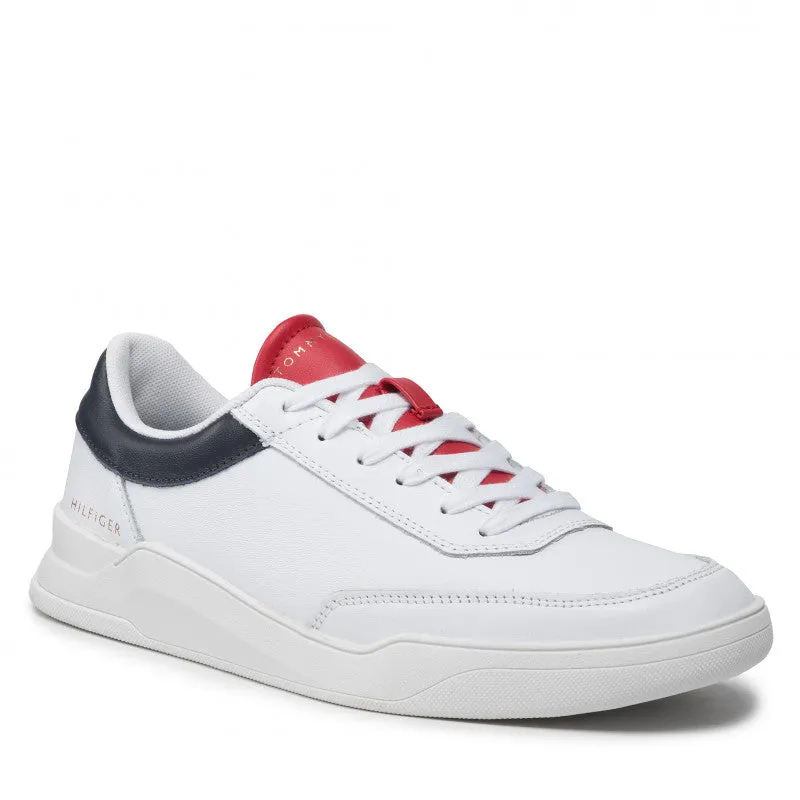 Scarpe Uomo TOMMY HILFIGER Sneakers linea Elevated in Pelle Bianca