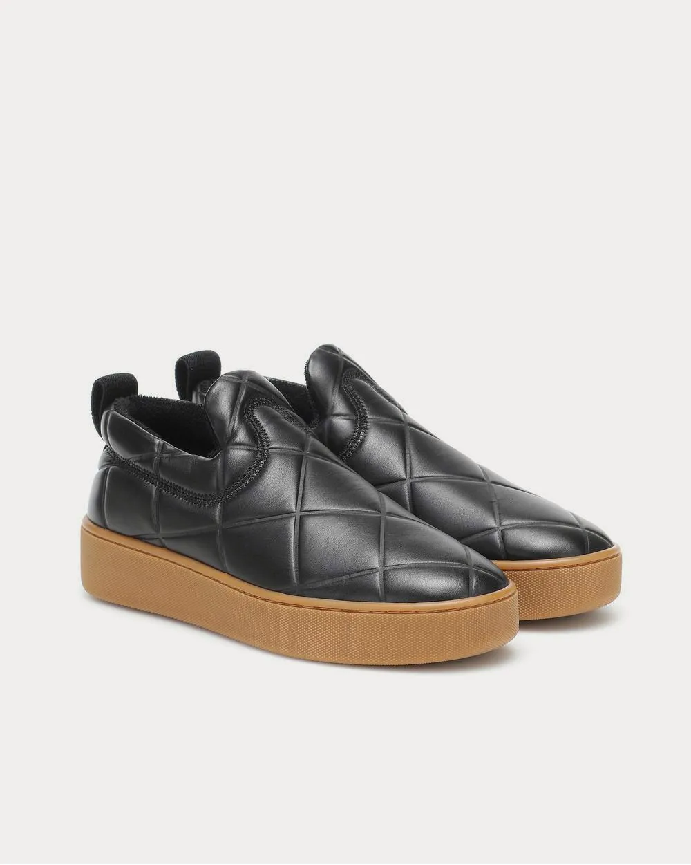 Slip On leather Black-Rubber Band Slip On Sneakers