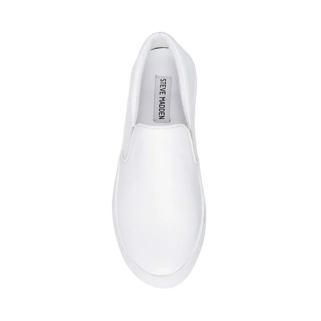 Steve Madden Gills-C White Slip On Low Top Rounded Toe Fashion Sneakers