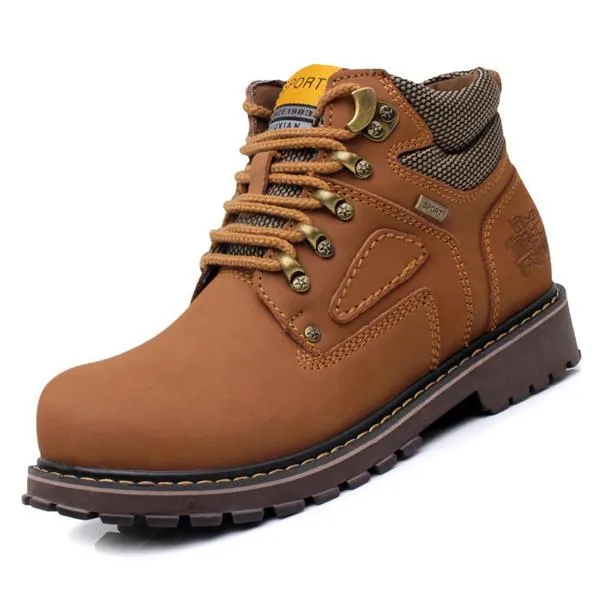 West Louis Durable Rubber Leather Ankle Boots