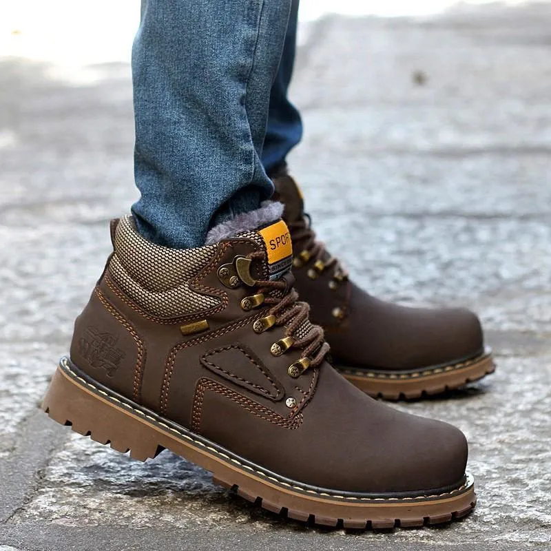 West Louis Durable Rubber Leather Ankle Boots