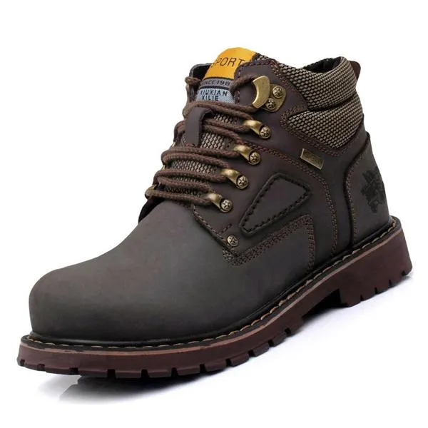 West Louis Durable Rubber Leather Ankle Boots