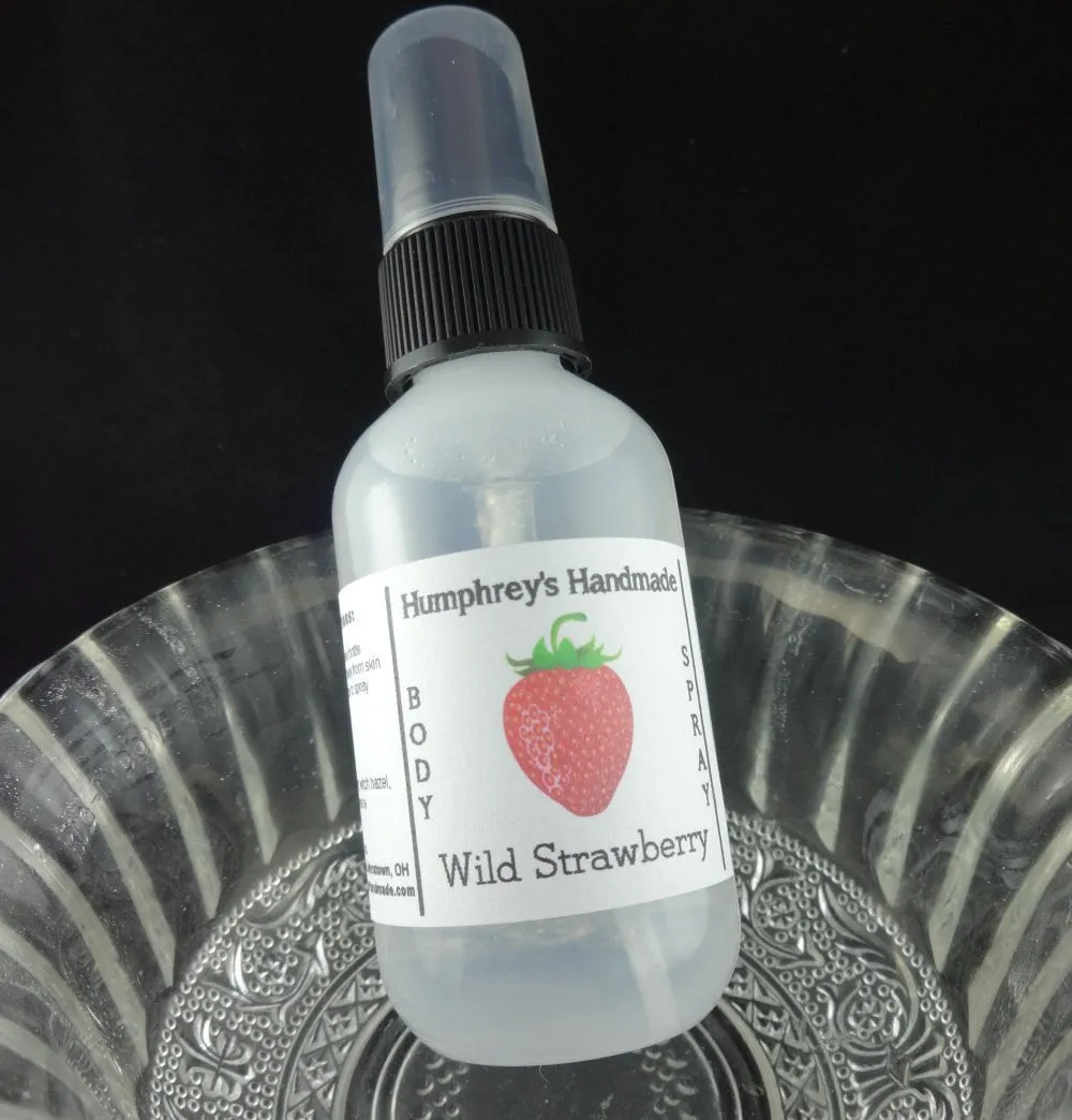 WILD STRAWBERRY Body Spray | 2 oz 4 oz | All Natural Perfume | Strawberry Sugar