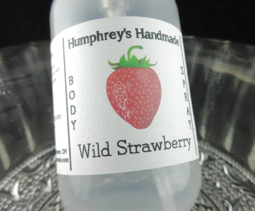 WILD STRAWBERRY Body Spray | 2 oz 4 oz | All Natural Perfume | Strawberry Sugar