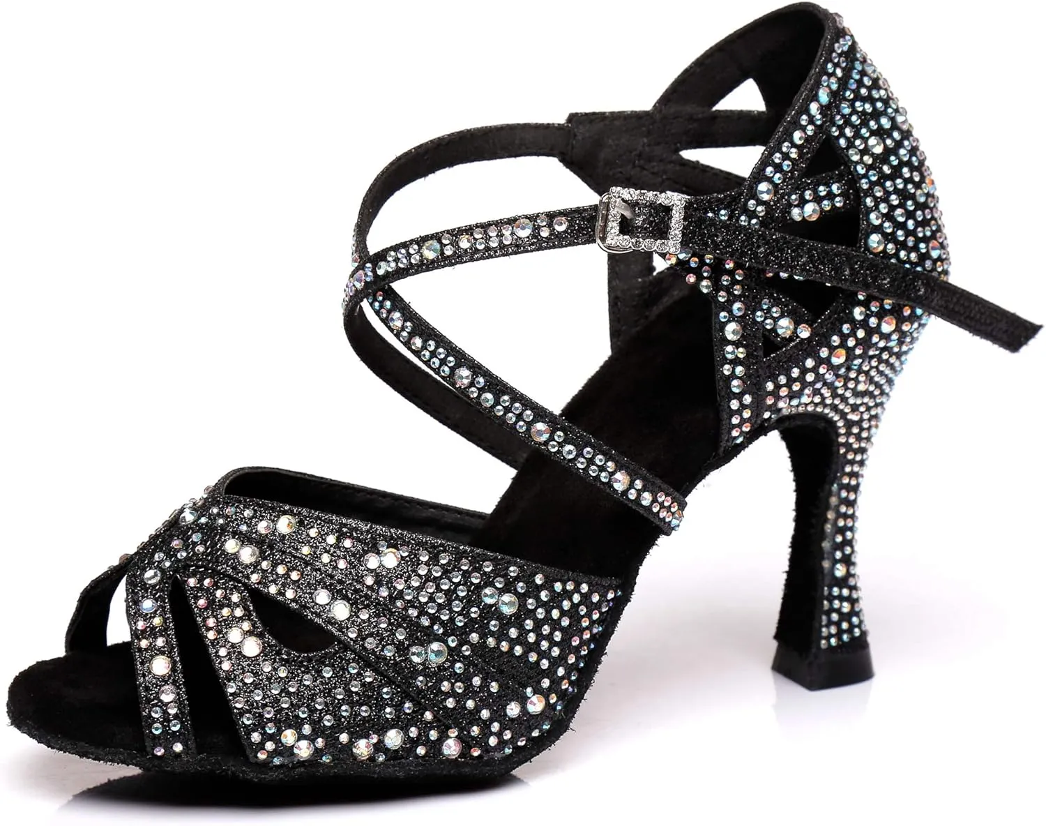 Women's Rhinestone Ballroom Dance Shoes Performance Wedding Dance Shoes for 1920s Party