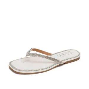 YELLOW BOX DANAYA WHITE EMBELLISHED THONG
